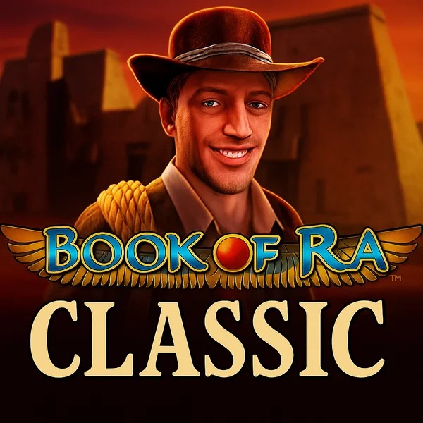 Book of Ra Classic slot logo by Novomatic at Spinsy Casino