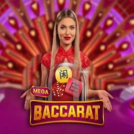 Mega Baccarat logo by Pragmatic Play at Spinsy Casino